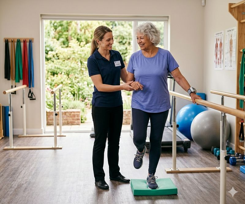 Physical therapy session at Momence Meadows Nursing & Rehabilitation
